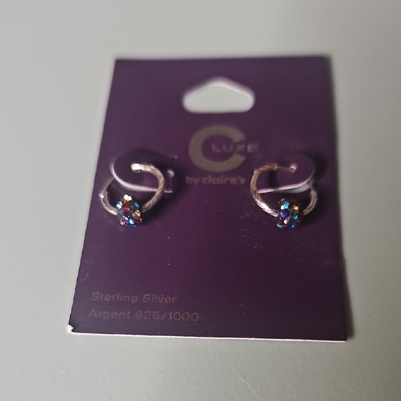 Claire's Jewelry - C Luxe By Claire's Sterling Silver Multicolor Earrings Hoops